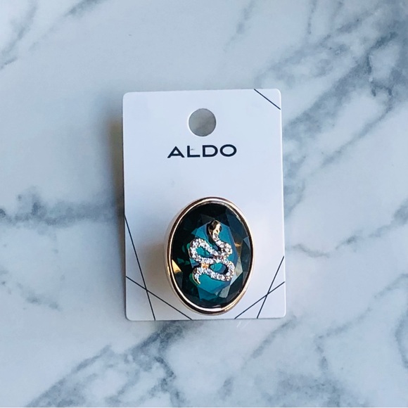 Aldo Faux Emerald Green Snake Ring Size M - Picture 4 of 16